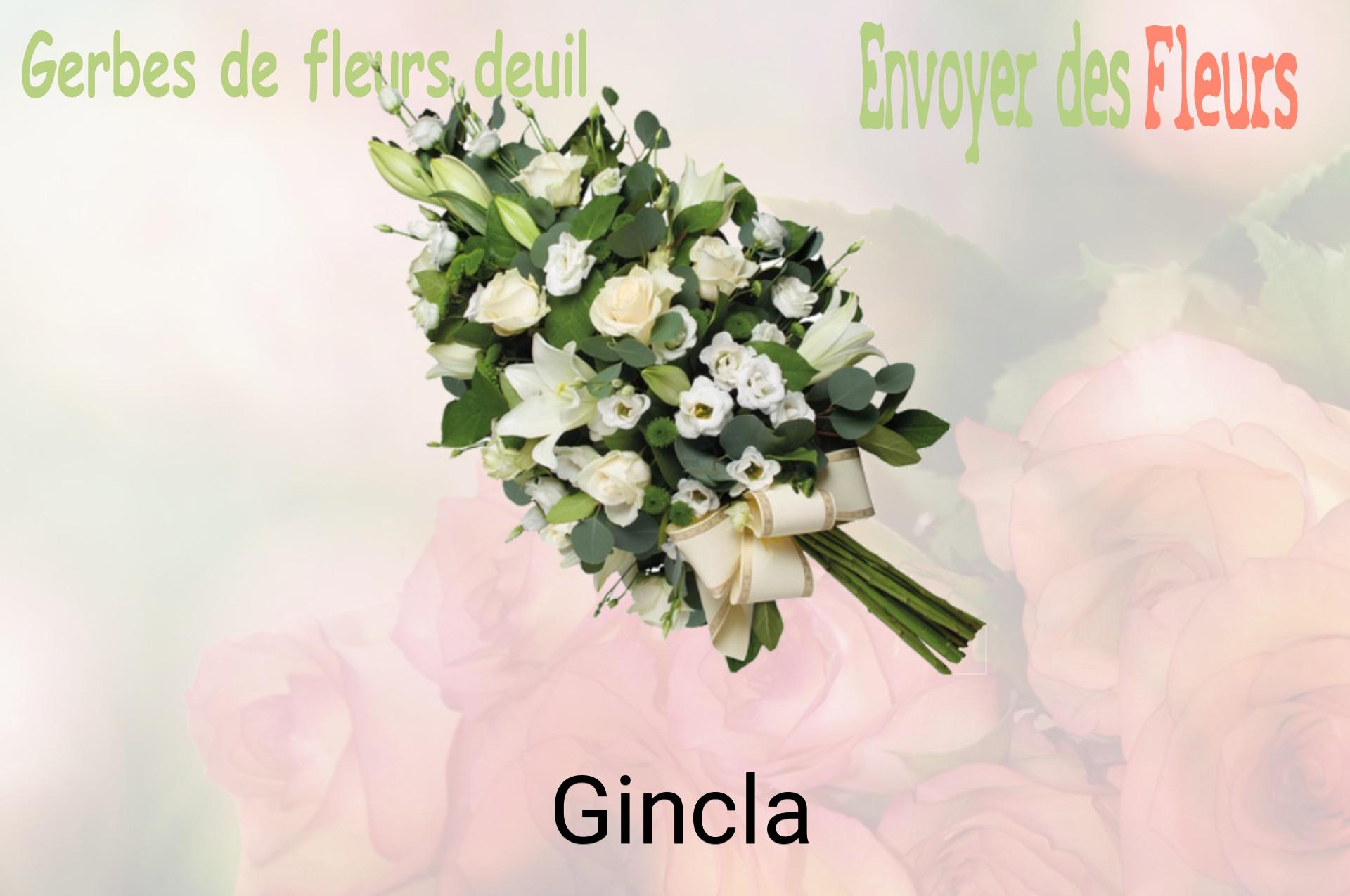 Gerbe de fleurs de deuil livrée à Gincla